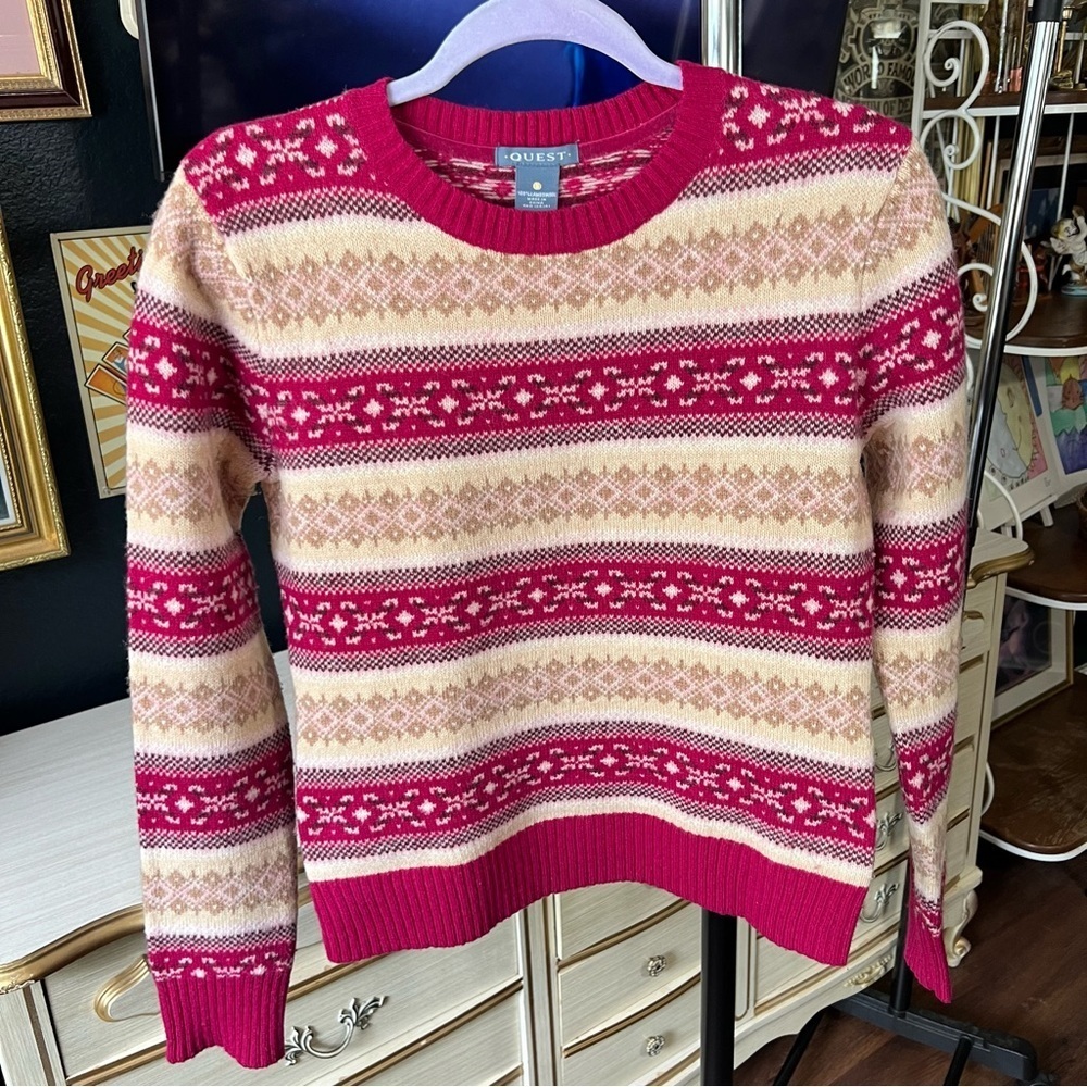 Vintage Lambswool Fair Isle Sweater Small